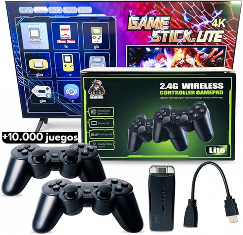 GAMESTICK 64 - consola de juegos inalámbrica con +10.000 juegos.