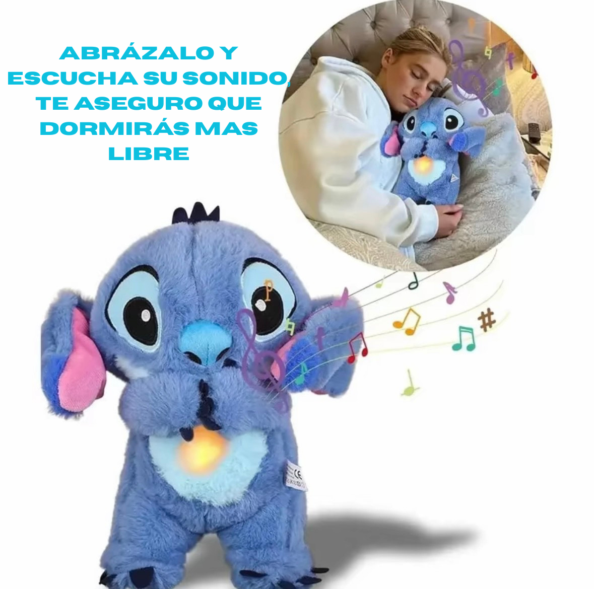Peluche Stitch / Koala con simulador de respiración — paz nocturna
