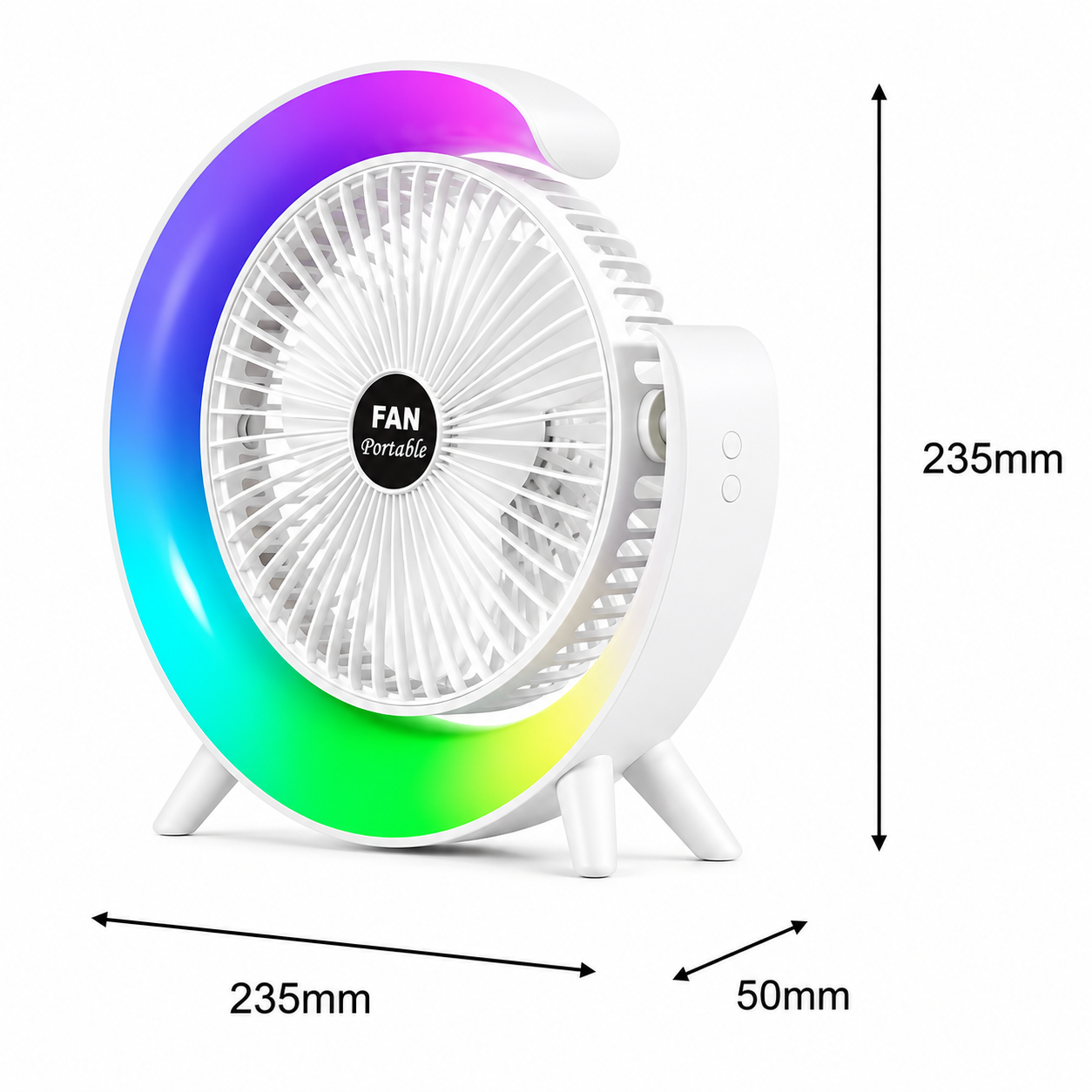 Ventilador Portátil con Luz RGB para Mesa y Escritorio