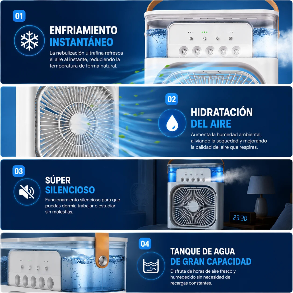 BrisaMist | Ventilador Nebulizador 4 en 1