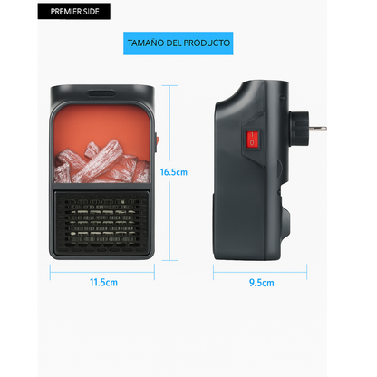 Calefactor 2025-chimenea con mando 1000 Watts