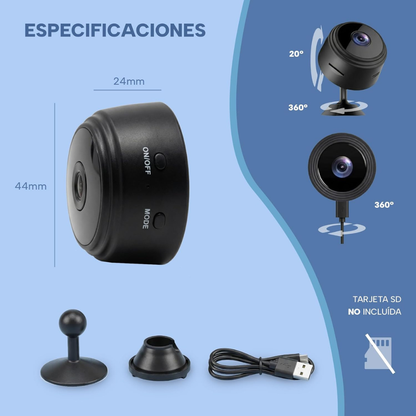 “Bebés y mascotas siempre vigilados - Mini Cámara de Seguridad 1080P”