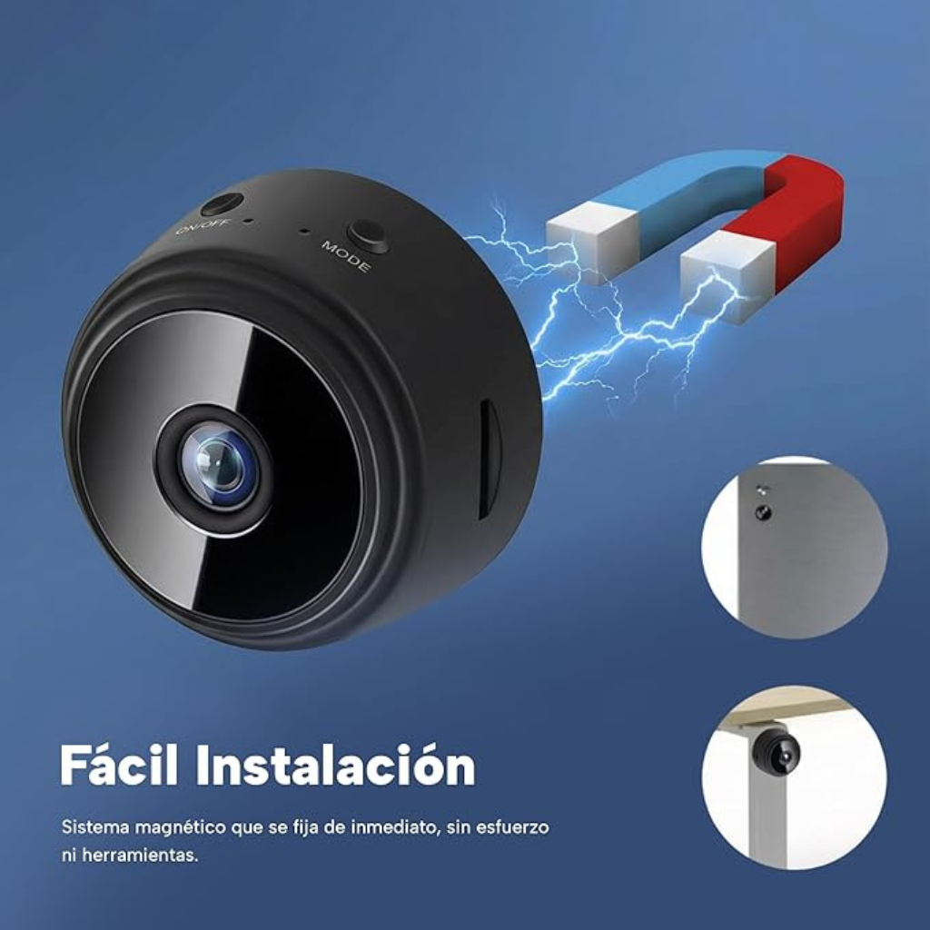 “Bebés y mascotas siempre vigilados - Mini Cámara de Seguridad 1080P”
